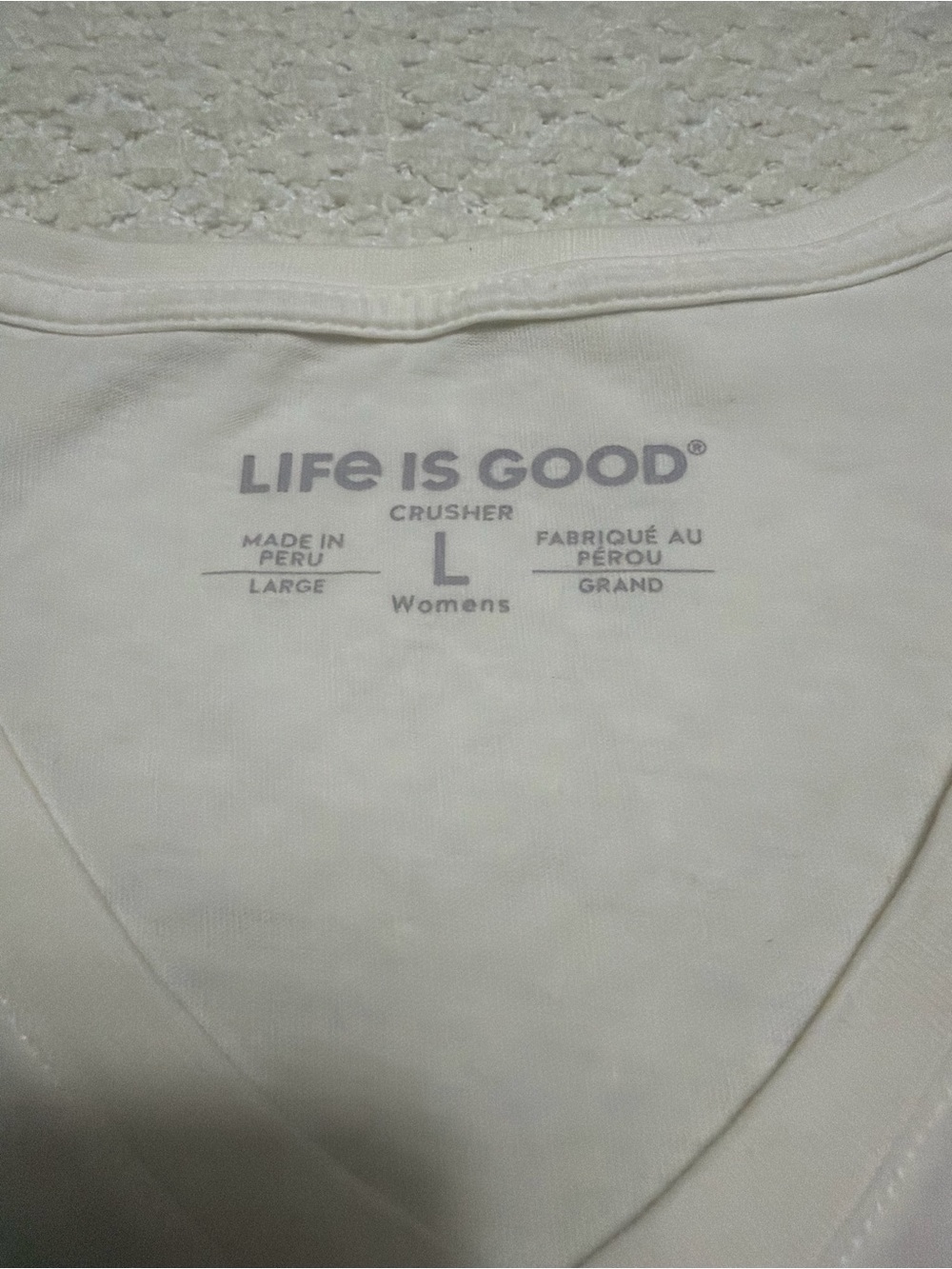 Life is Good Pencily Starfish Short Sleeve White V-Neck Women’s Size Large - Picture 3 of 7